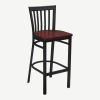 Elongated Vertical Back Bar Stool