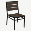 Black Aluminum Chair with Dark Walnut Faux Teak