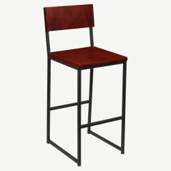 Indy Metal Bar Stool with Wood Back