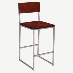Indy Metal Bar Stool with Wood Back