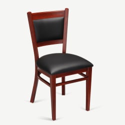 Metal Padded Back Chair with Premium Wood Grain Finish