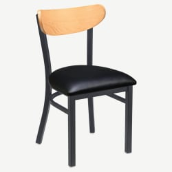 Curvy Metal Chair with Wood Back