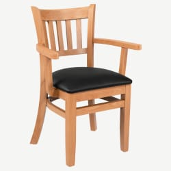 Vertical Slat Wood Chair with Arms
