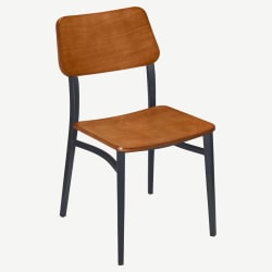 Luca Metal Chair with Wood Back