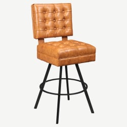 Trionfo Tufted Premium Bucket Bar Stool with Circular Frame