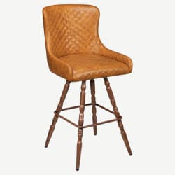 Premium Savino Swivel Bar Stool with Vintage Frame