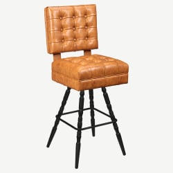 Trionfo Tufted Premium Bucket Bar Stool with Vintage Frame