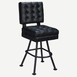 Trionfo Tufted Premium Bucket Bar Stool with Orbit Frame