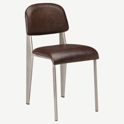 Nico Padded Metal Chair in Clear Coat