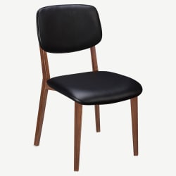 Enzo Wood Grain Metal Chair with Padded Back