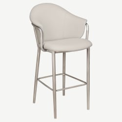 Kova Metal Bar Stool with Arms in Clear Coat