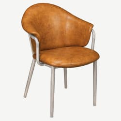 Kova Metal Armchair in Clear Coat