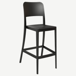 Parker Solid Back Outdoor Resin Bar Stool