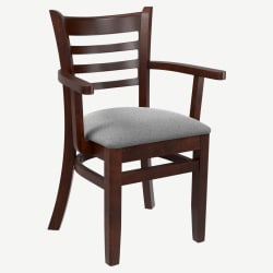 Ladder Back Wood Chair with Arms