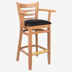 Premium US Made Ladder Back Bar Stool With Arms