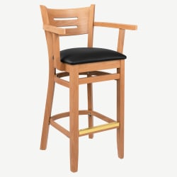 Premium US Made Henry Wood Bar Stool with Arms