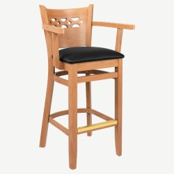Premium US Made Leonardo Wood Bar Stool With Arms