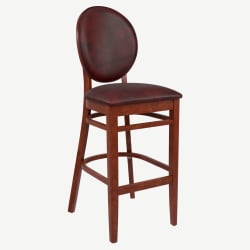 Premium Lorenzo Wood Bar Stool with Padded Back