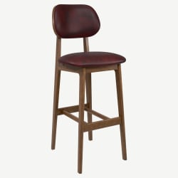 Gisselle Wood Bar Stool with Padded Back Gisselle Wood Bar Stool with Padded Back