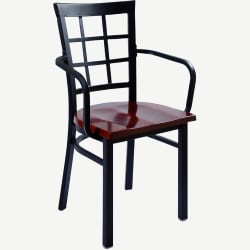 Window Back Metal Chair with Arms