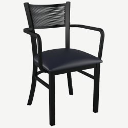 Metal Checker Back Chair With Arms