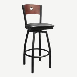 Metal Swivel Bar Stool with a Star in the Back
