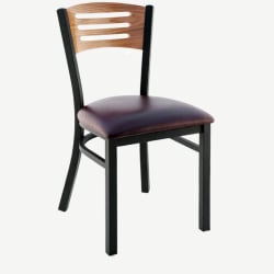 Interchangeable Back Metal Chair with 3 Slats