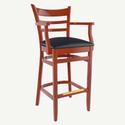 Premium US Made Ladder Back Bar Stool With Arms