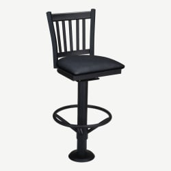 Vertical Slat Bolt Down Metal Swivel Bar Stool