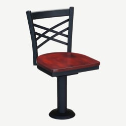 X Back Bolt Down Swivel Metal Chair