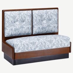 Wood Booth with Upholstered 2 Panel Back