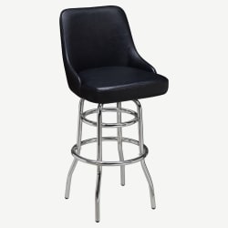 Premium Mauro Bucket Swivel Bar Stool with Chrome Frame
