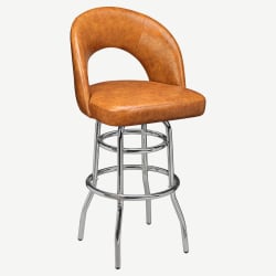 Premium Yali Bucket Swivel Bar Stool with Chrome Frame