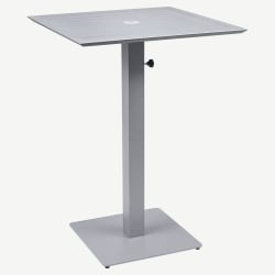 Ella Bar Table Set in Titanium Gray with Umbrella Base