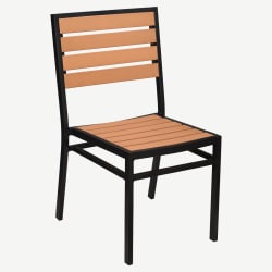 Black Heavy Duty Faux Teak Patio Aluminum Chair