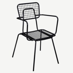 Black Ollie Outdoor Chair with Arms