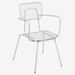 White Ollie Outdoor Chair with Arms