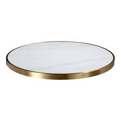 Sintered Stone Indoor / Outdoor Table Top with Stainless Steel Edge