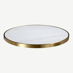 Sintered Stone Indoor / Outdoor Table Top with Stainless Steel Edge