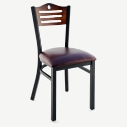 Interchangeable Back Metal Chair with Slats & Circle