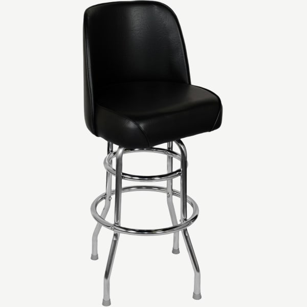 Chrome Swivel Bar Stool with a Double Ring