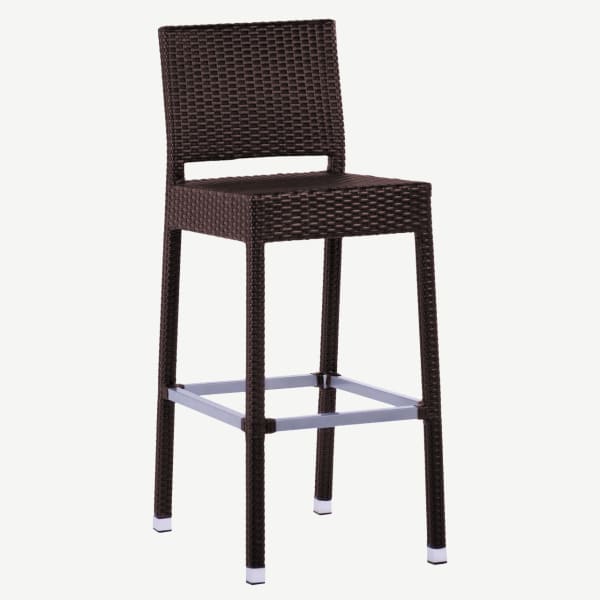 Felix Woven Chocolate Rattan Patio Bar Stool