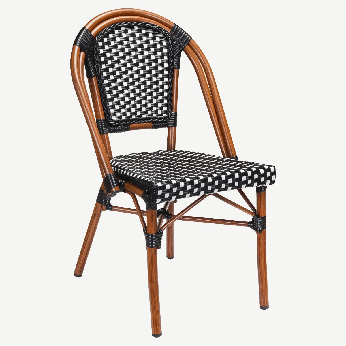 Mid-Century Rattan Outdoor Dining Chair with Cane Backrest