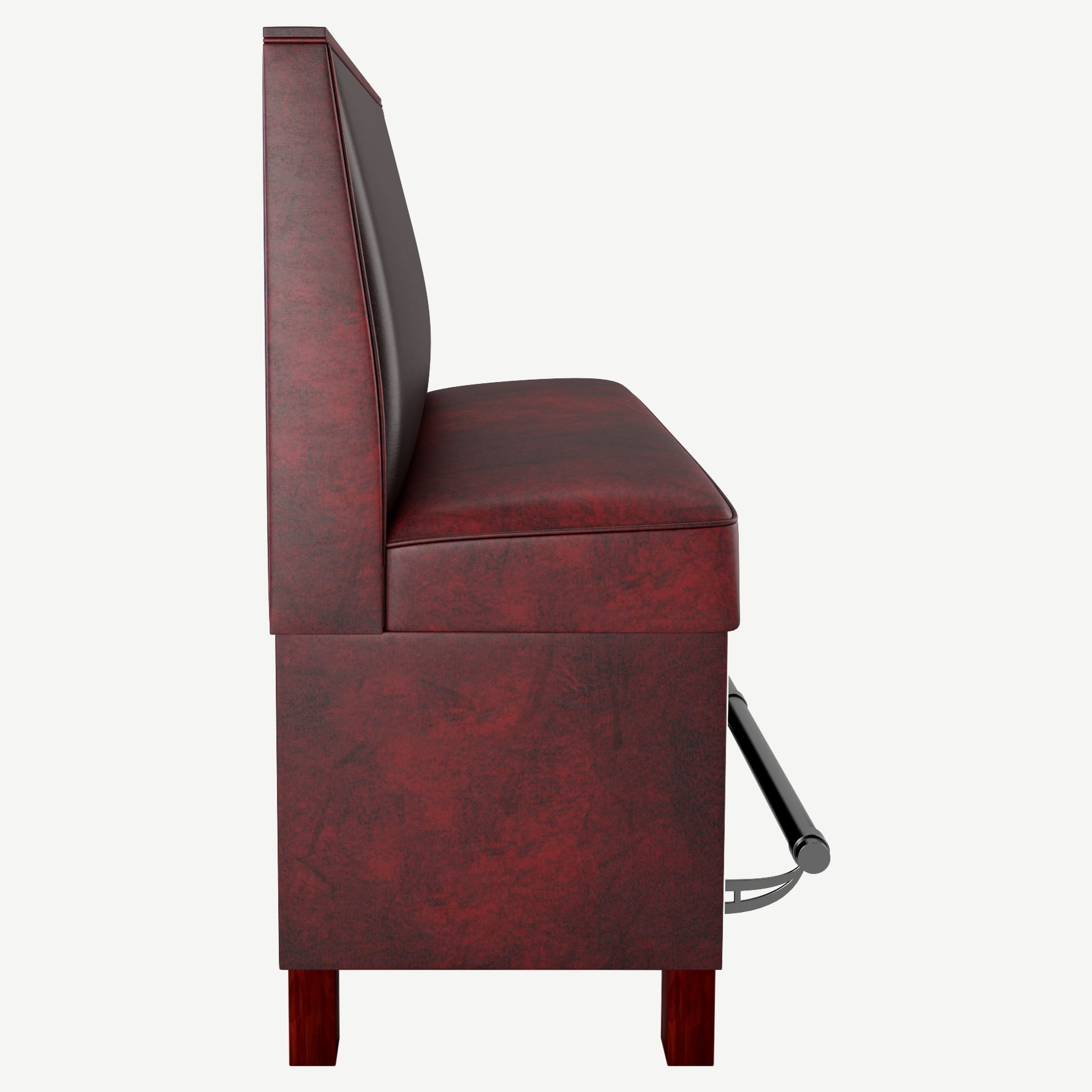 Plain Back Restaurant Booth with Wood Legs Bar Height