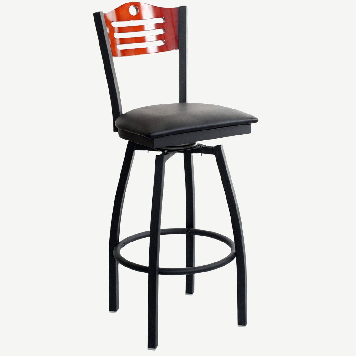 Wood and metal swivel bar stools with backs discount