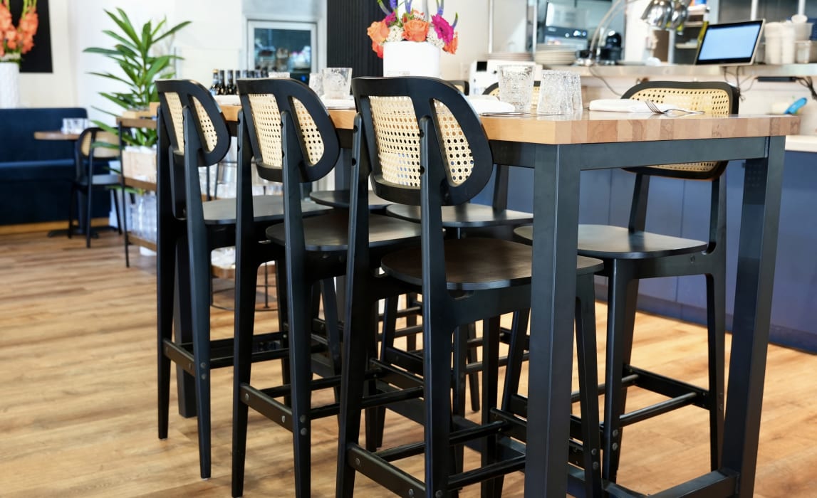 Ottis Bar Table Set in Black Finish