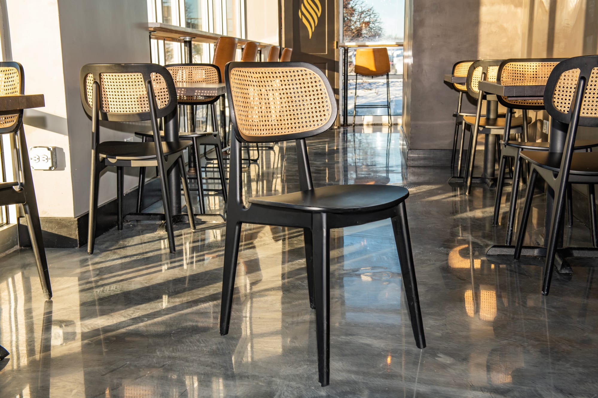 Cane wood restaurant chair discount