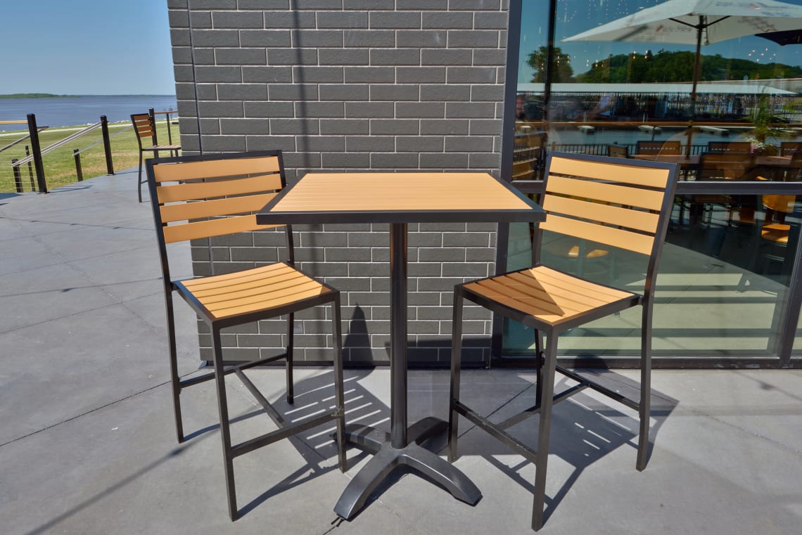 fully padded aluminum restaurant arm chair